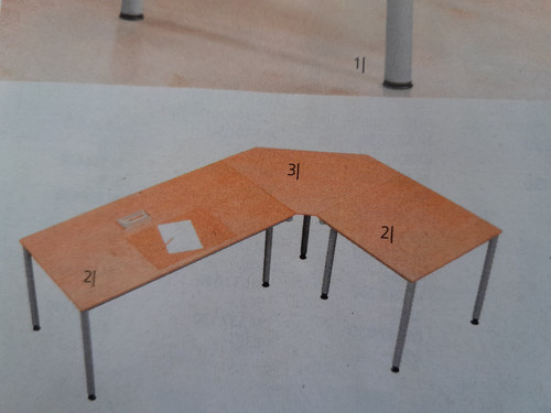 Schreibtisch mit eckverbindung - mit,